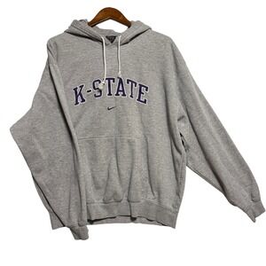 Nike K-State Wildcats Hoodie Sweatshirt Gray Mens Size XL Pullover Preppy Sports